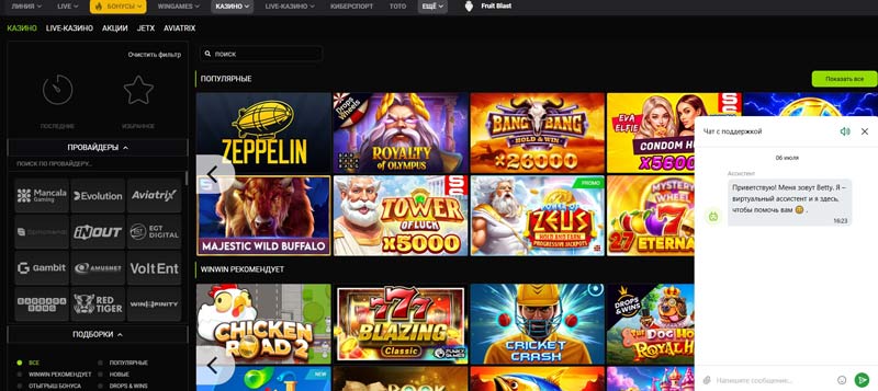 Чат службы поддержки